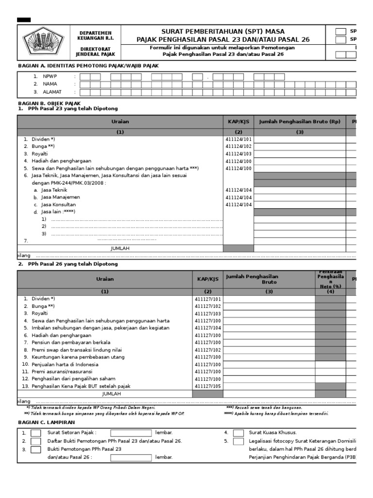 SPT PPh Pasal 23 dan 26 PDF
