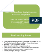 Non - Infec) Ous Food Safety Concerns: Australian Perspec) Ve