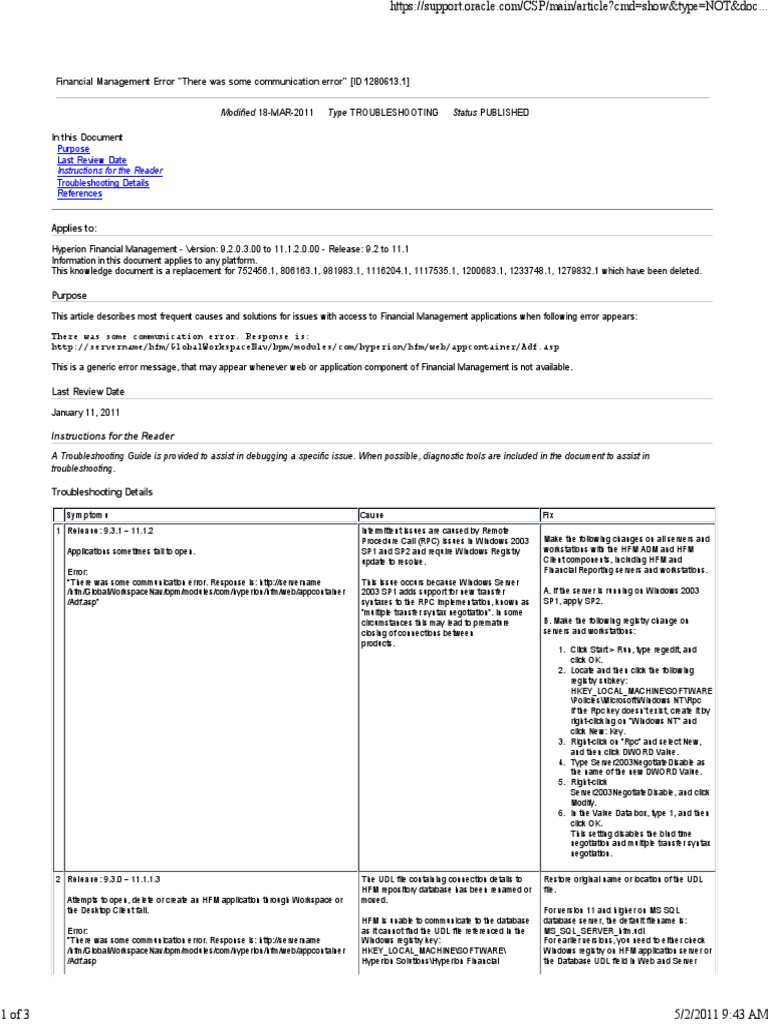 Communication error.pdf Information Services  Server