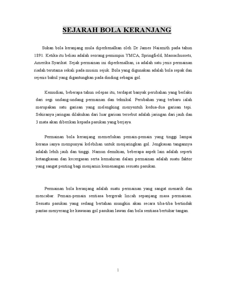 Sejarah Bola Keranjang Pdf