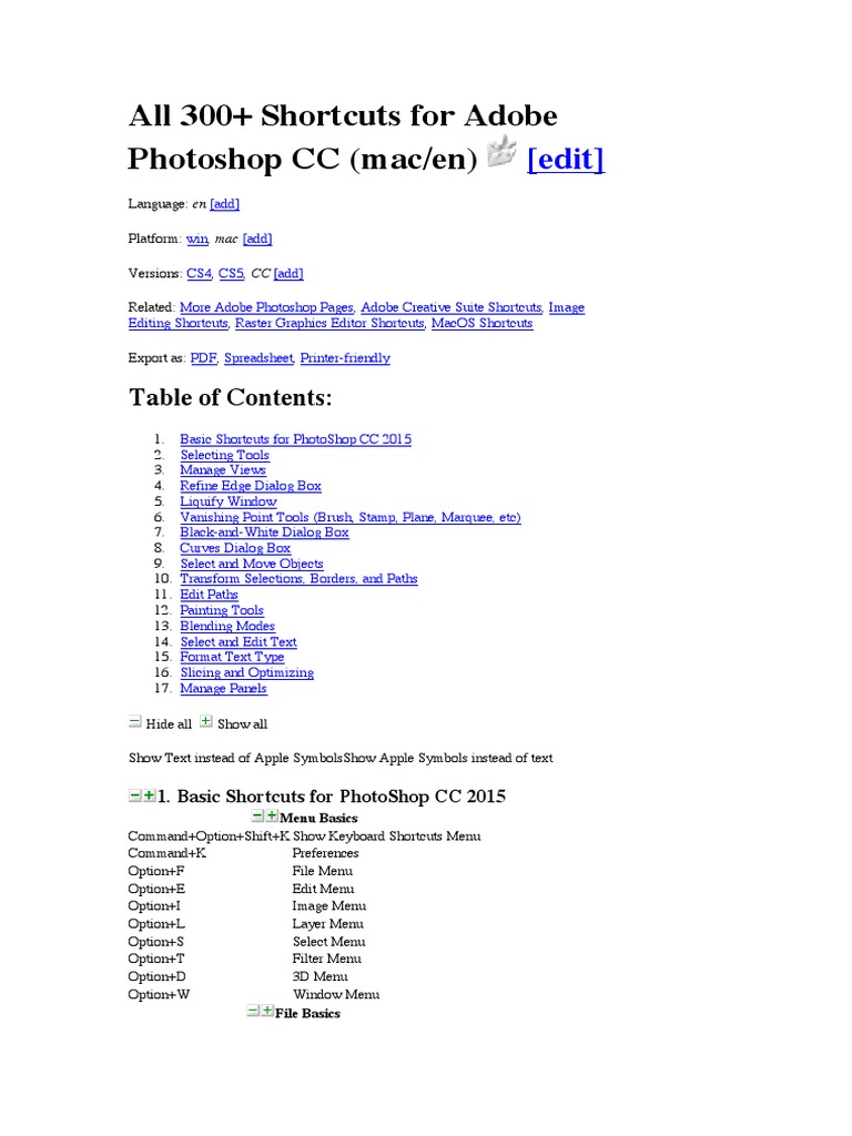 Photoshop Short Cut Pdf Adobe Photoshop Imaging
