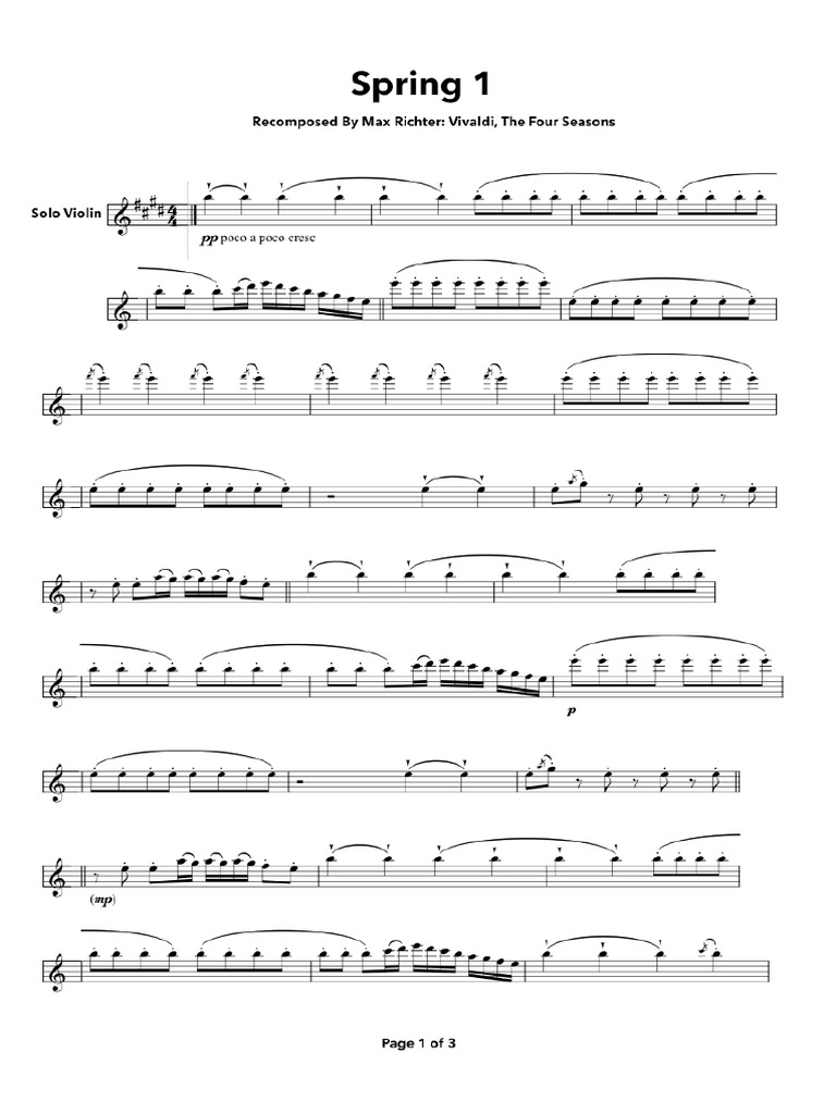Max Richter's Arrangement of Vivaldi's Spring | PDF