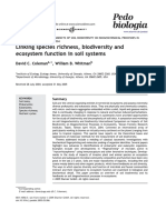 Linking Species Richness, Biodiversity and Ecosystem Function in Soil Systems