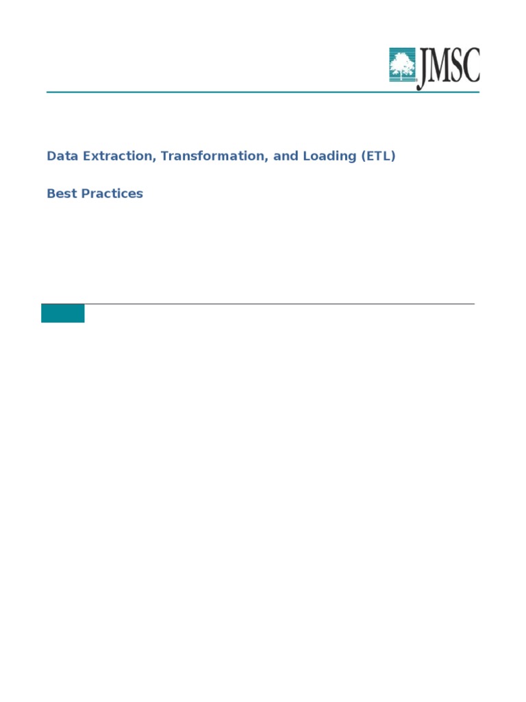 ETL Best Practices 1.3 | PDF | Data Quality | Databases