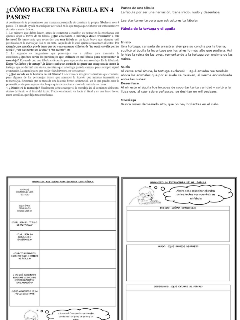 Cómo Hacer Una Fábula en 4 Pasos | PDF | Fábula | Narrativa