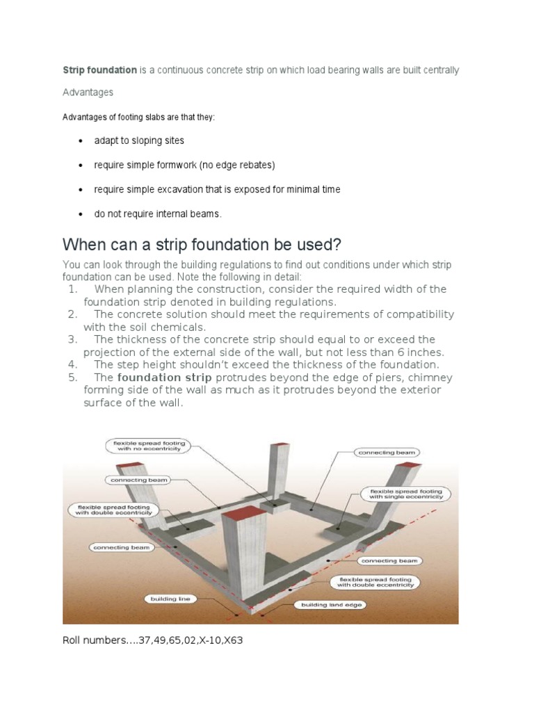When Can A Strip Foundation Be Used?: Advantages | PDF | Foundation ...
