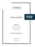 Certificate of Completion: Control of Work: Awareness Level