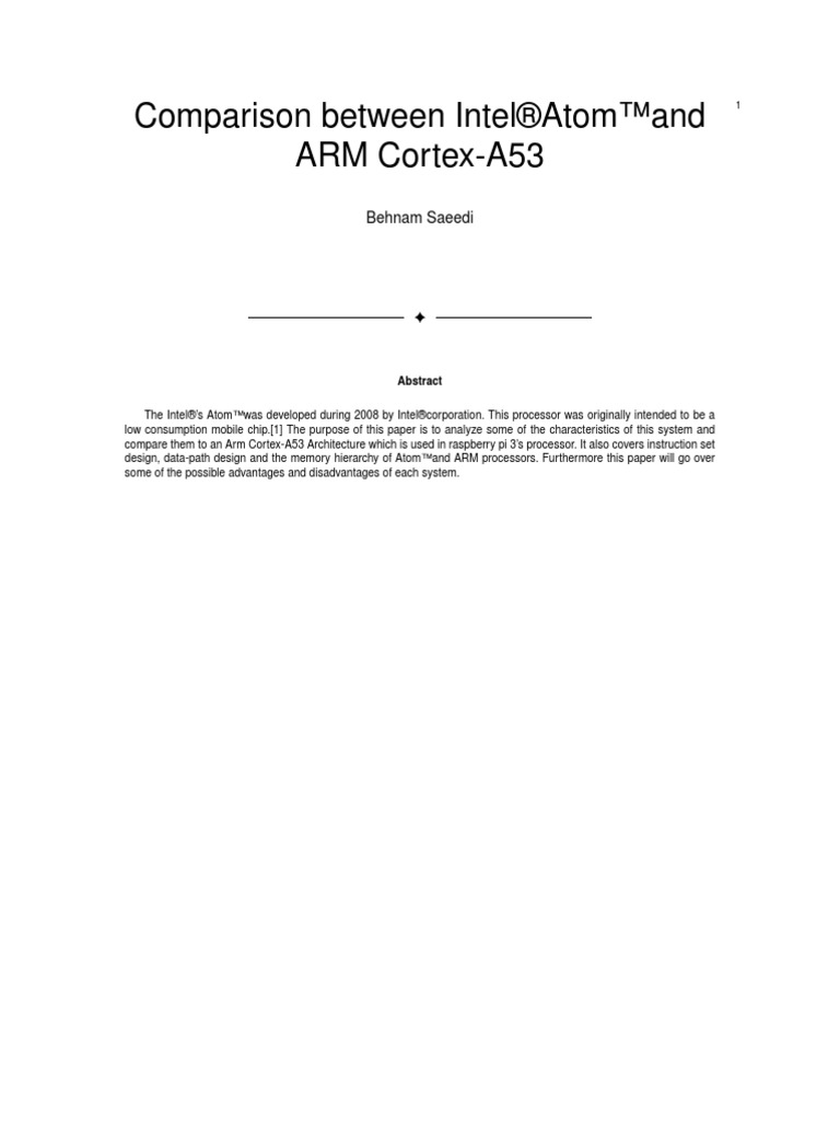 Arm Vs Intel | PDF | Instruction Set | Cpu Cache