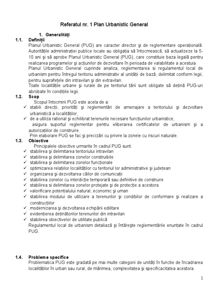 Plan Urbanistic General | PDF