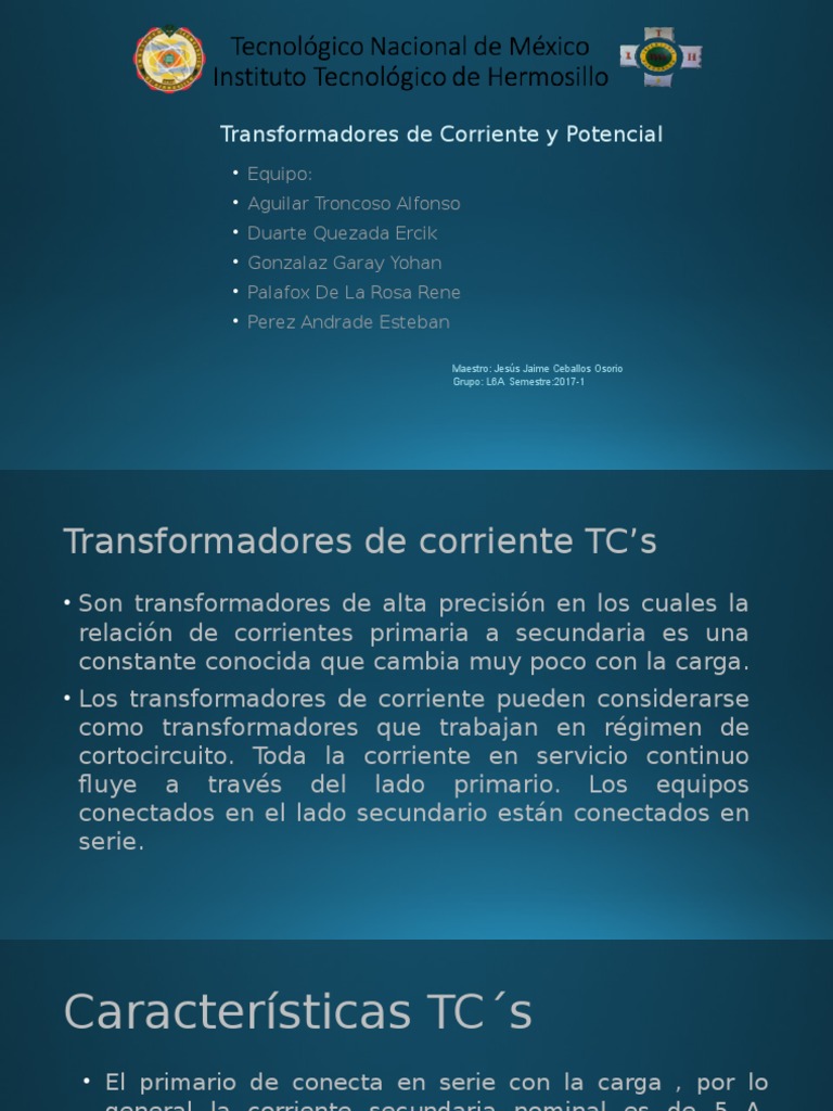 TC y TP | PDF | Transformador | Corriente eléctrica