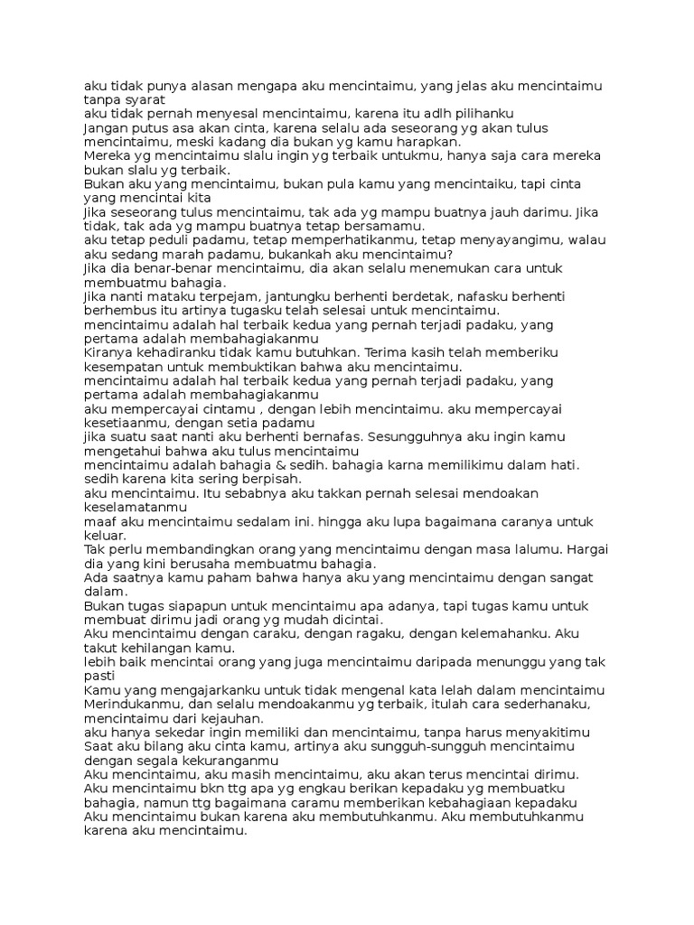 Aku Tidak Punya Alasan Mengapa Aku Mencintaimu