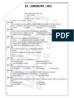 Kcet Chemistry 2017 Key Answers