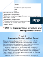 UNIT II: Organizational Structure and Management Control:: - Behavior in Organizations