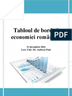 Tabloul de Bord Al Economiei Romanesti 21 Decembrie 2016