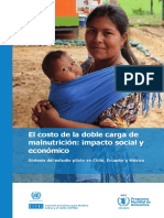 Costo de La Desnutricion Ecuador Mexico Chile 2017