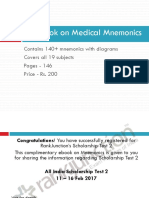 Mnemonics For Medical PG Entrance