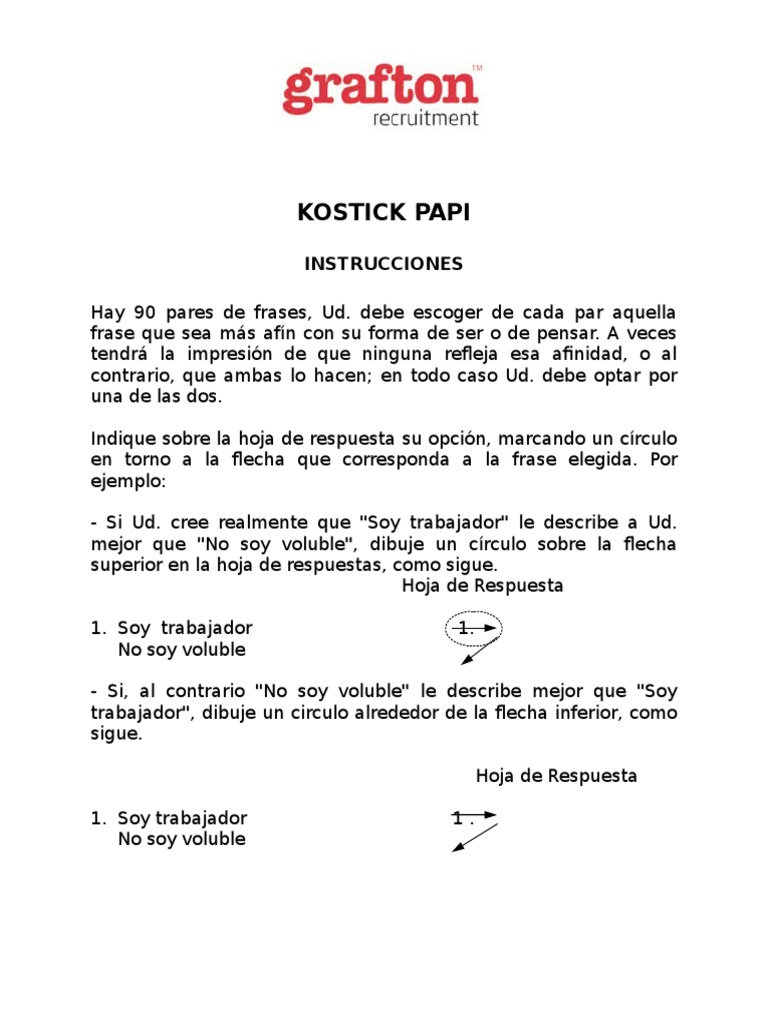 Test Kostick Papi | PDF | Ocio | Deportes