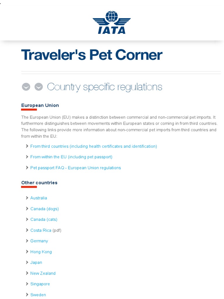 IATA Country Regulations PDF