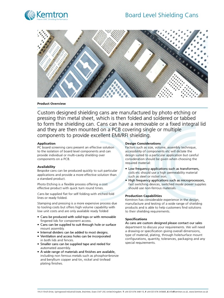 PCB Shielding Solutions Guide | PDF | Printed Circuit Board | Industries