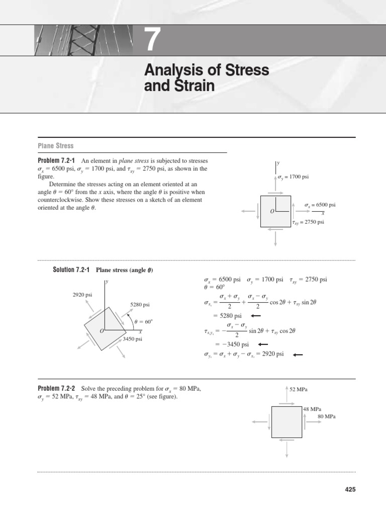 Mechanics of Materials Chap 07-01 | PDF | Stress (Mechanics) | Angle