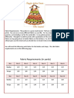 Fabric Requirements (In Yards)