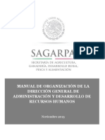 SAGARPA. Manual de Organizacion de La Direccion Generalde Adminidtracion y Desarrollo de Recursos Humanos