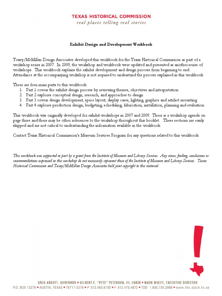 Workbooks developing spatial thinking workbook : 2015 LR Museum Services Exhibit Development Workbook With ...