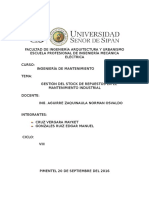 Gestion Del Stock de Repuestos en El Mantenimiento Industrial