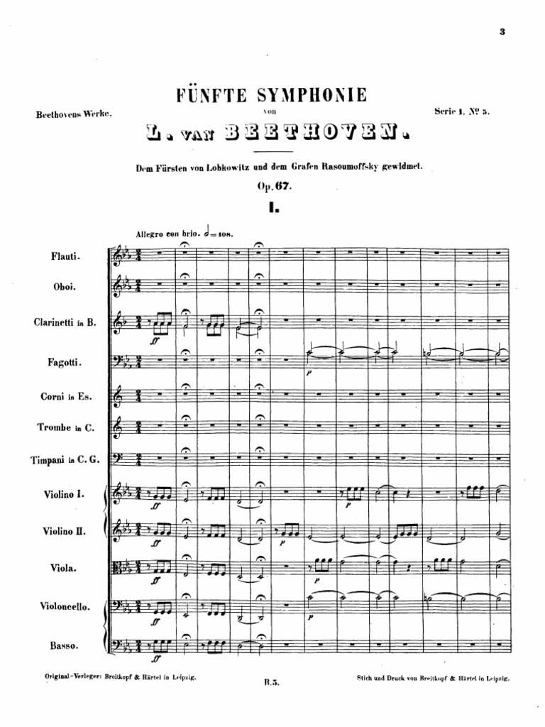 Beethoven's 5th Symphony Score PDF | PDF