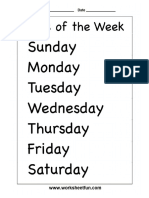 Days of The Week Chart C 3-2 PDF