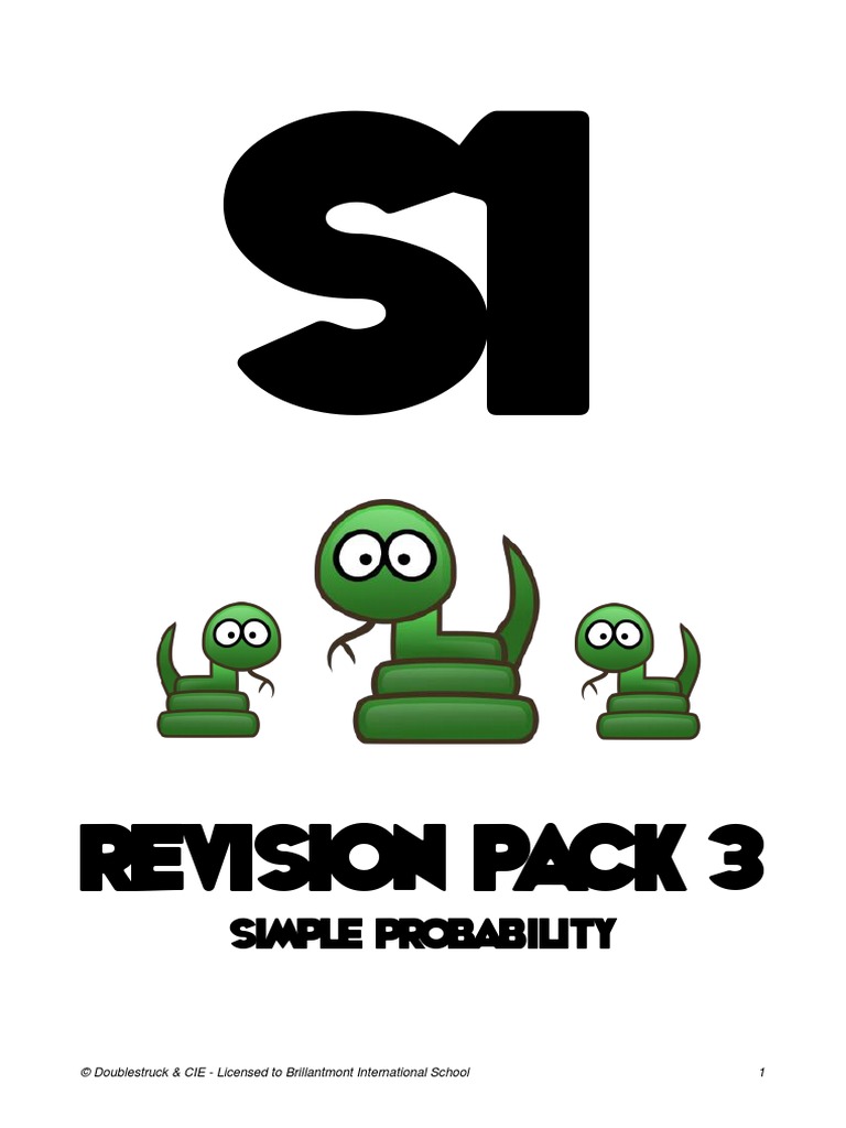 s1 Revision Pack 3 - Simple Probability | PDF | Dice | Fraction ...