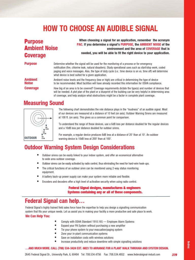 Choosing Audible Alarm Signals | PDF | Noise | Signal (Electrical ...