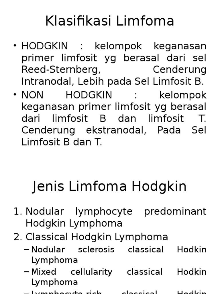 Klasifikasi Limfoma Lymphoma B Cell