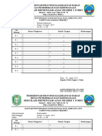 Daftar Penyerahan Amplop Ruang