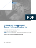Course Outline Corporate Governance PDF