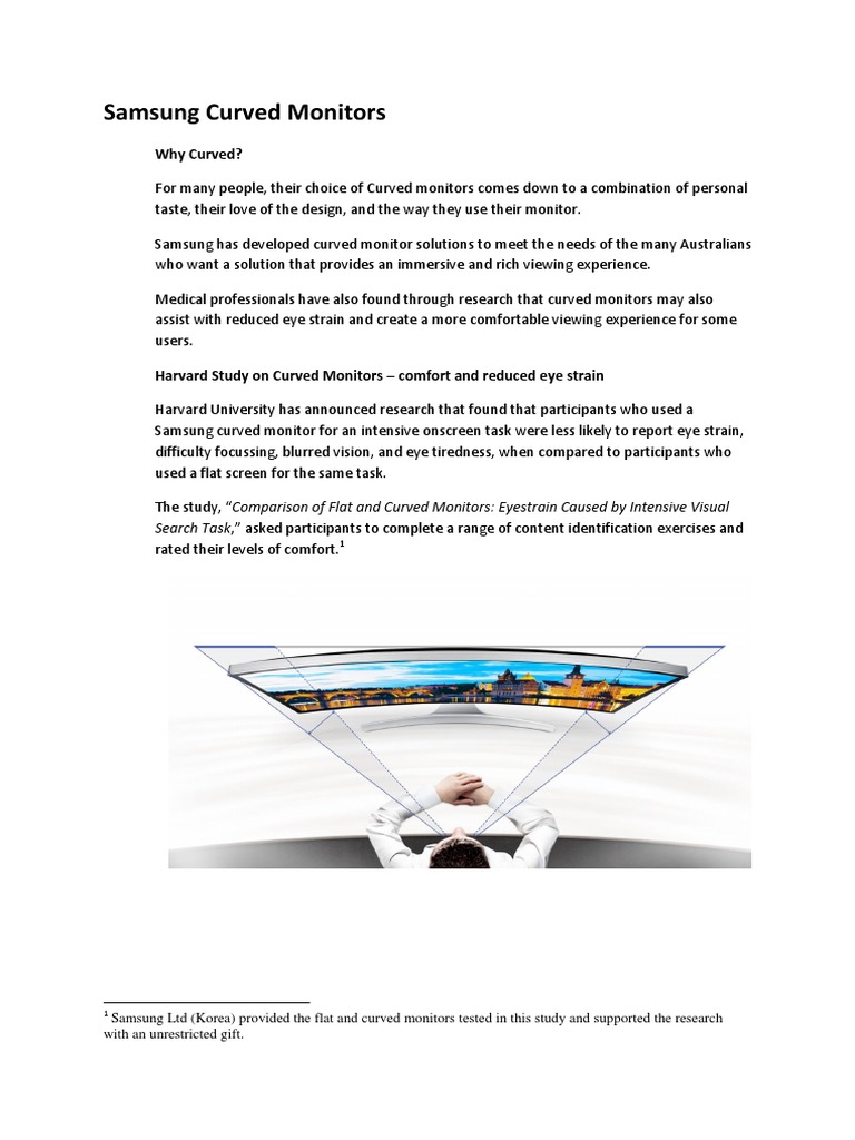 Samsung Curved Monitors for Aussies | PDF | Computer Monitor | Curvature