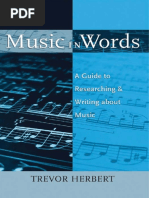 (Trevor Herbert) Music in Words A Guide To Resear PDF