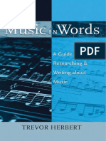 (Trevor Herbert) Music in Words A Guide To Resear PDF