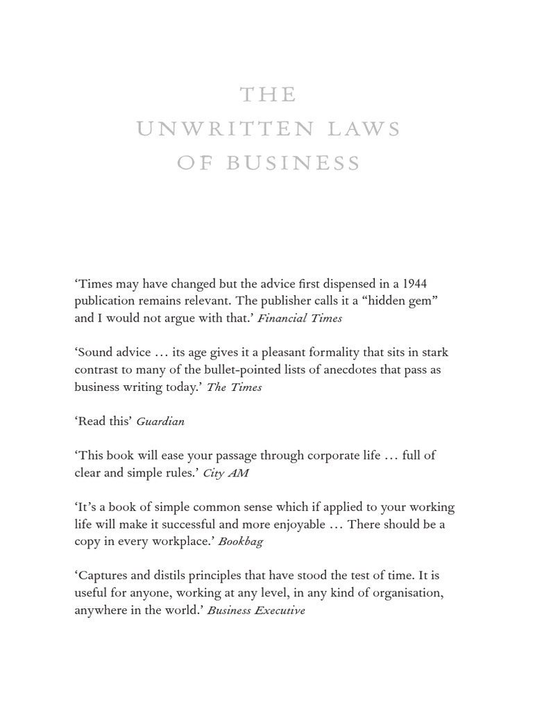 the unwritten laws of business pdf free download