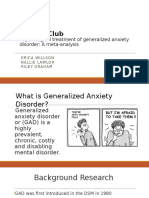 Journal Club: Psychological Treatment of Generalized Anxiety Disorder: A Meta-Analysis