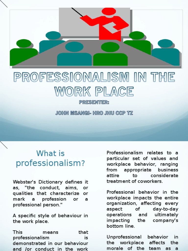 powerpoint presentation professionalism in the workplace