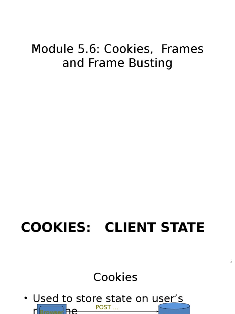 Module 5.6 Cookies, Frames and Frame Busting Download Free PDF