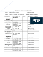 General Specifications Sanitary Plumbing