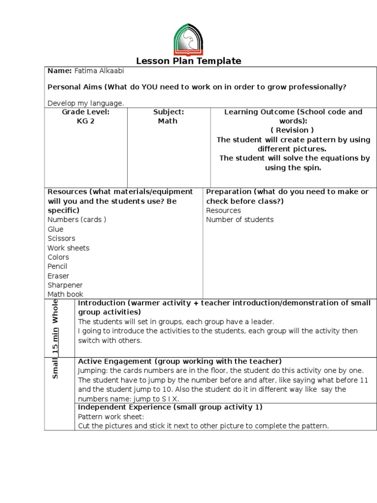 M1-Lesson Plan | PDF | Lesson Plan | Applied Psychology