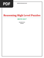 Reasoning High Puzzles For SBI PO 2017