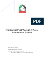 First Week at Al Ansar International School