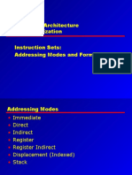 Computer Architecture and Organization Instruction Sets: Addressing Modes and Formats