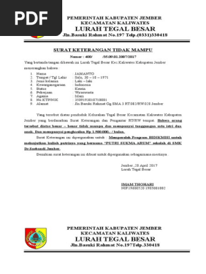 Surat Keterangan Tidak Mampu