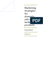 Marketing Strategies For Domestic Sale of Laether Products.: Project Report