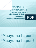 Variants in Minasbate Orthography